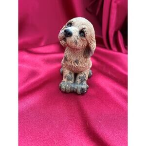 Vintage Stone Critters Cocker Spaniel Blonde Stone Clay 3.75" High